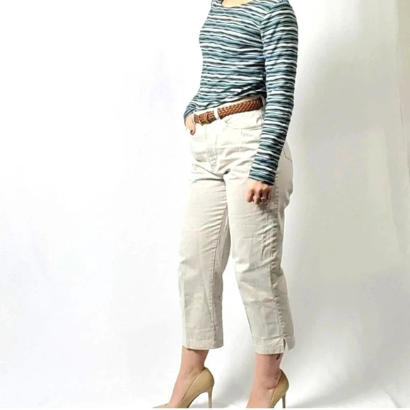 Lauren Jean Company Khaki Cropped Pants - 10 - Picture 1 of 9